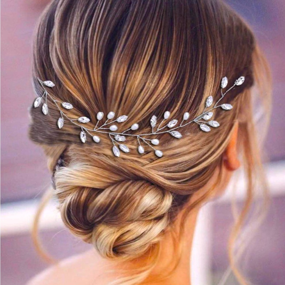 Silver Jeweled Hair Piece